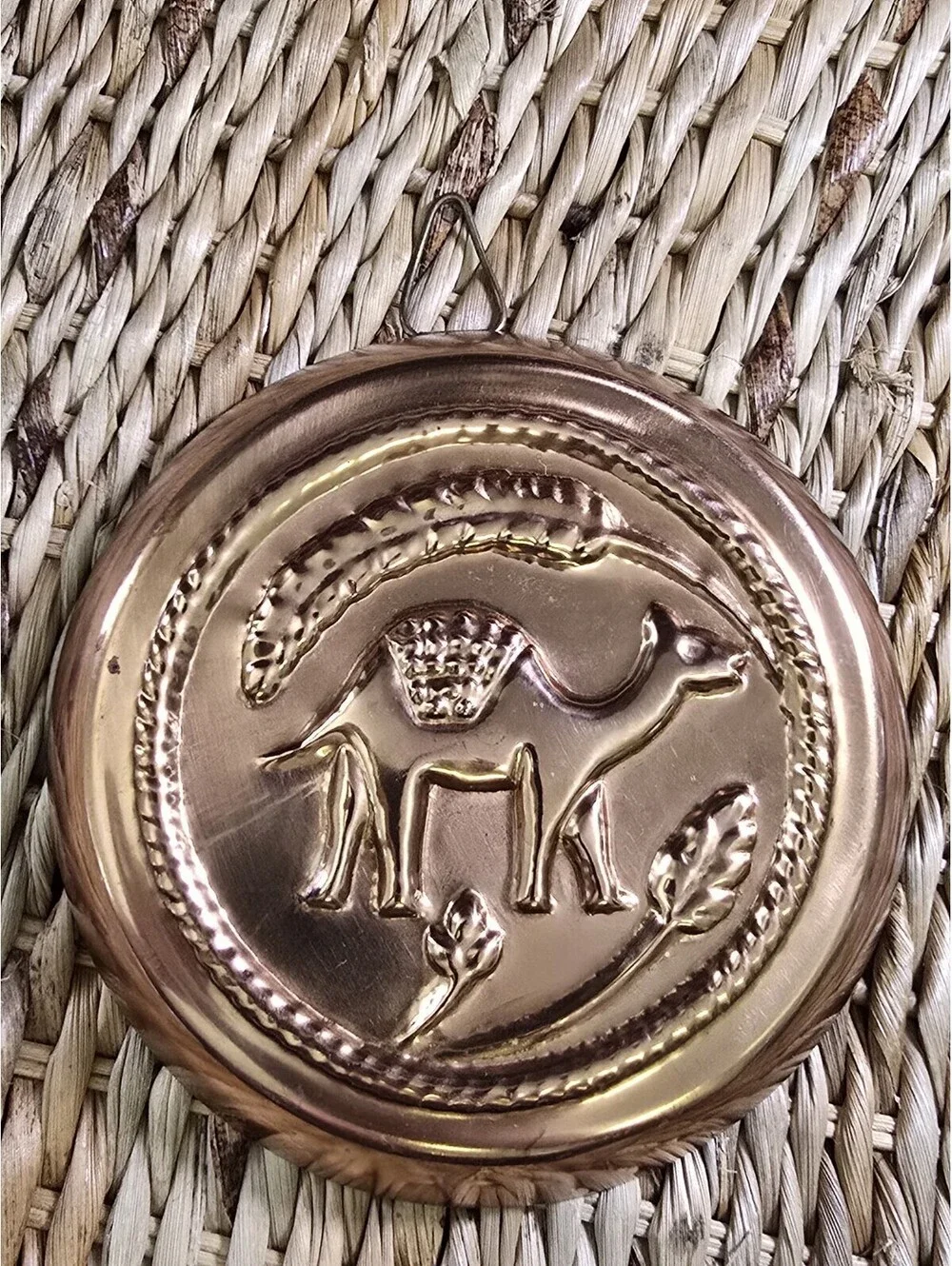 Vintage Copper toned cake food jello mold wall hanging camel decor